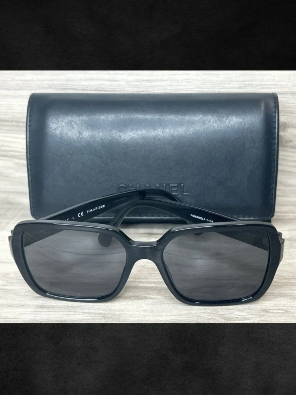 Chanel 5408 Black Square Polarized Sunglasses 56-17-140 with Case [PO1026204]